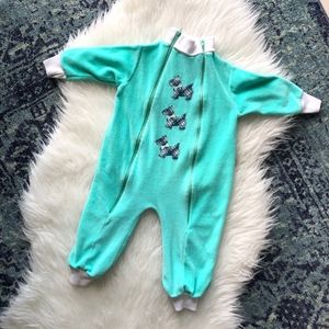 Vintage Scottie Dogs Velour Zippered Sleeper